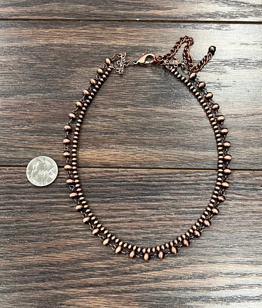 Handmade Copper Navajo Bead Necklace