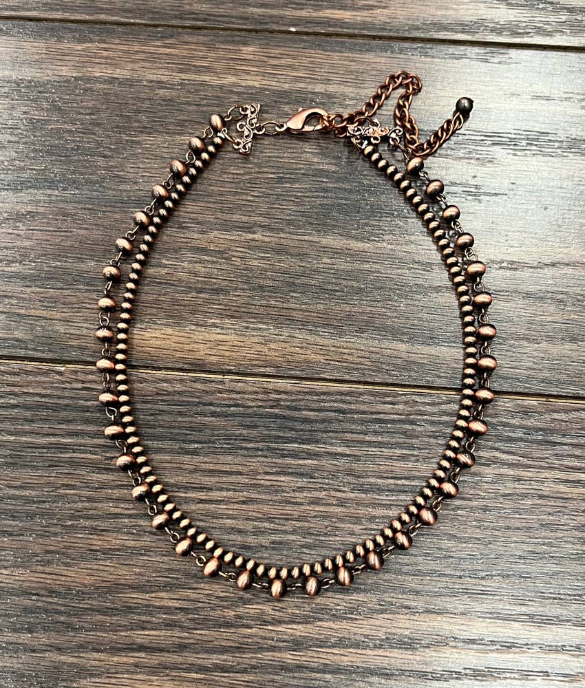 Handmade Copper Navajo Bead Necklace