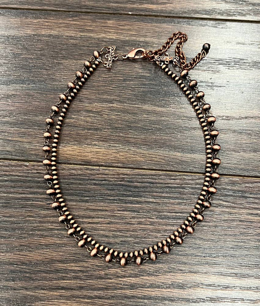 Handmade Copper Navajo Bead Necklace