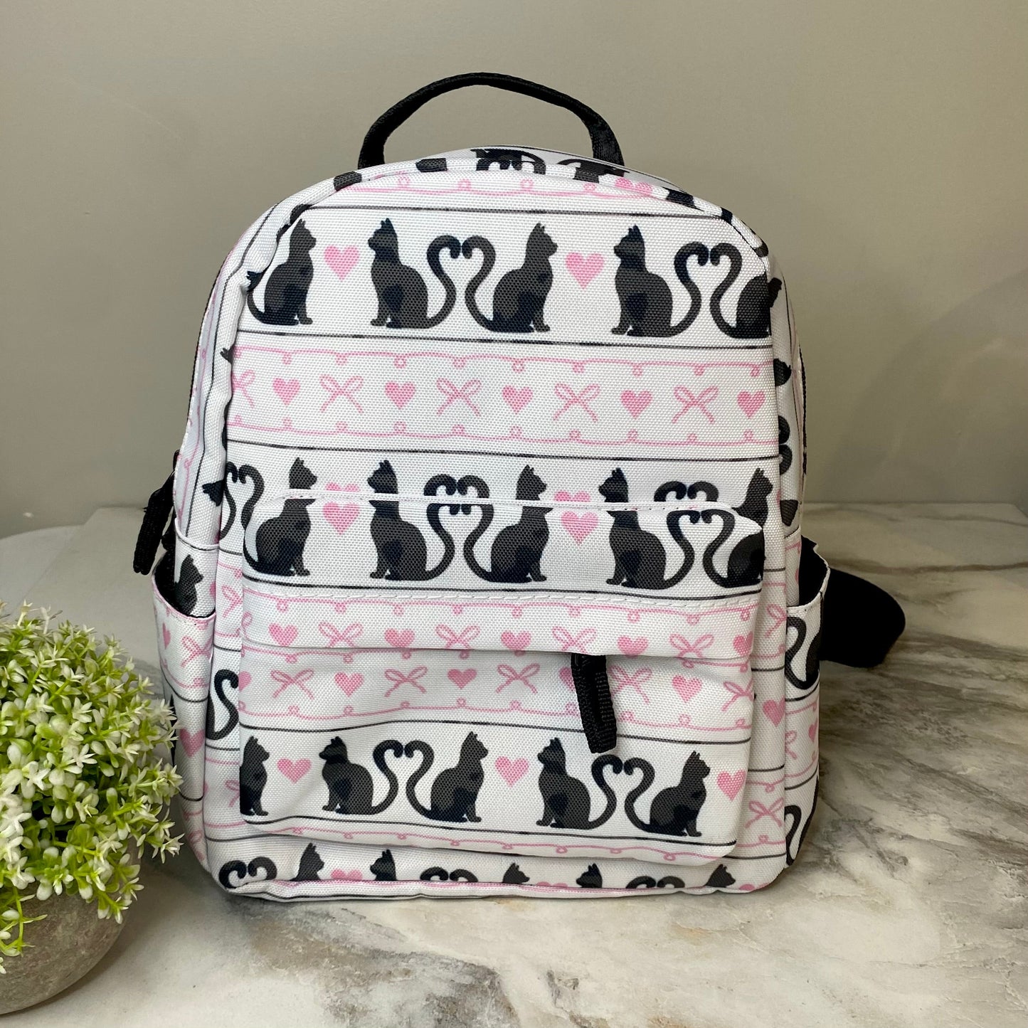 Mini Backpack - Cat Heart Bow
