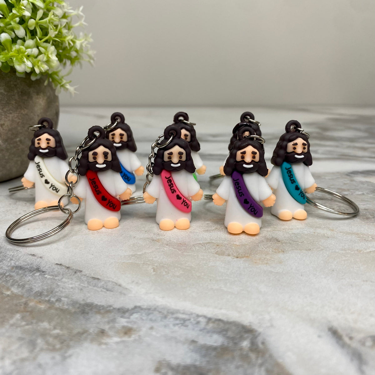 Keychain - Silicone - Religious - Jesus Loves You