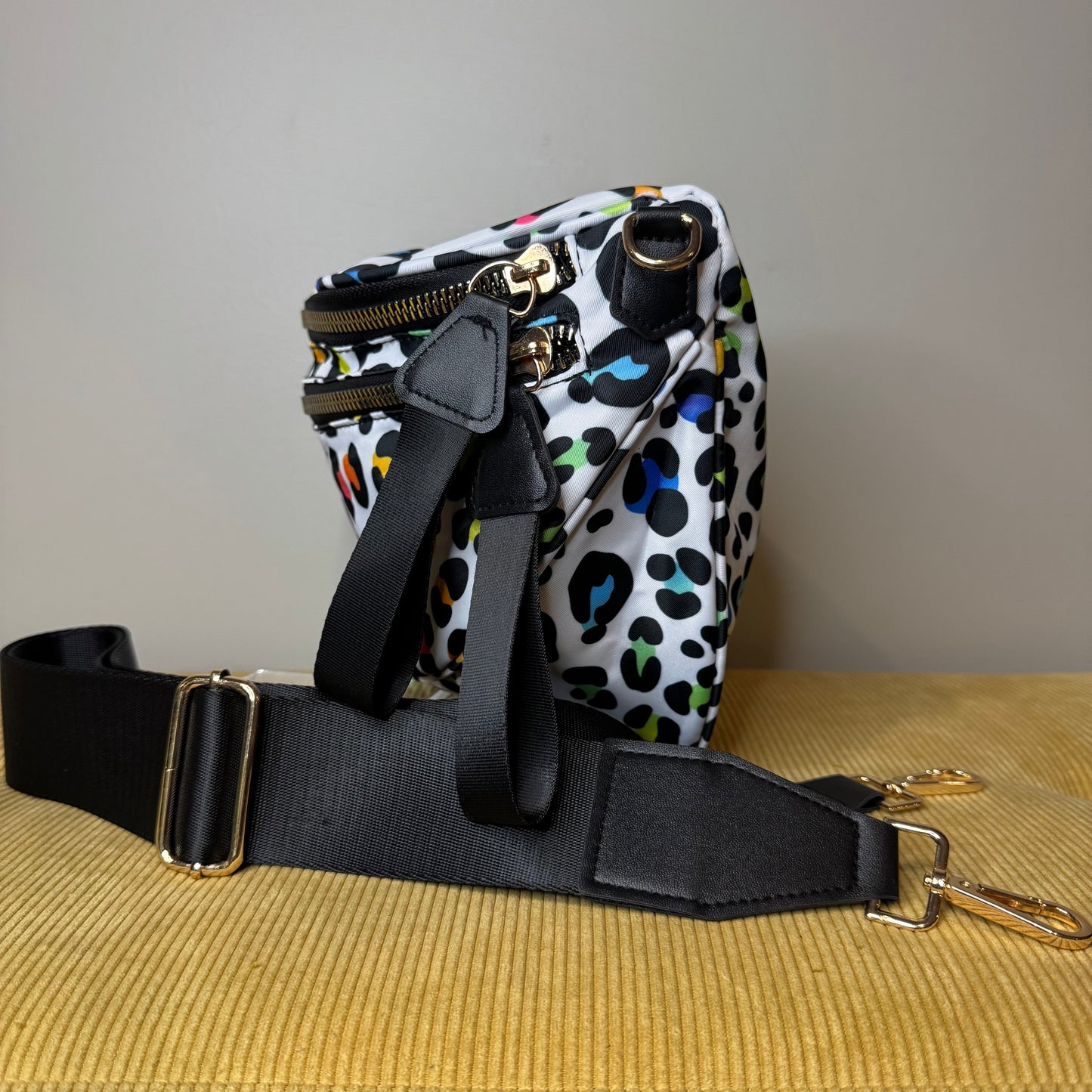 The Roni Nylon Crossbody - Rainbow Animal Print - PREORDER