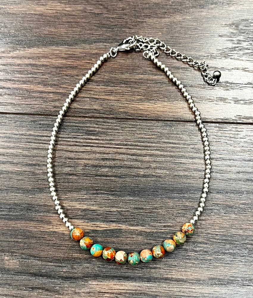 15" 8mm Round Gemstone Necklace