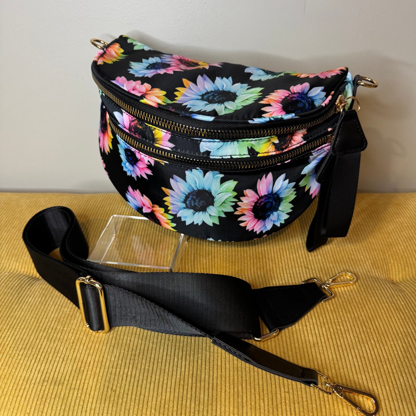 The Roni Nylon Crossbody - Rainbow Sunflower