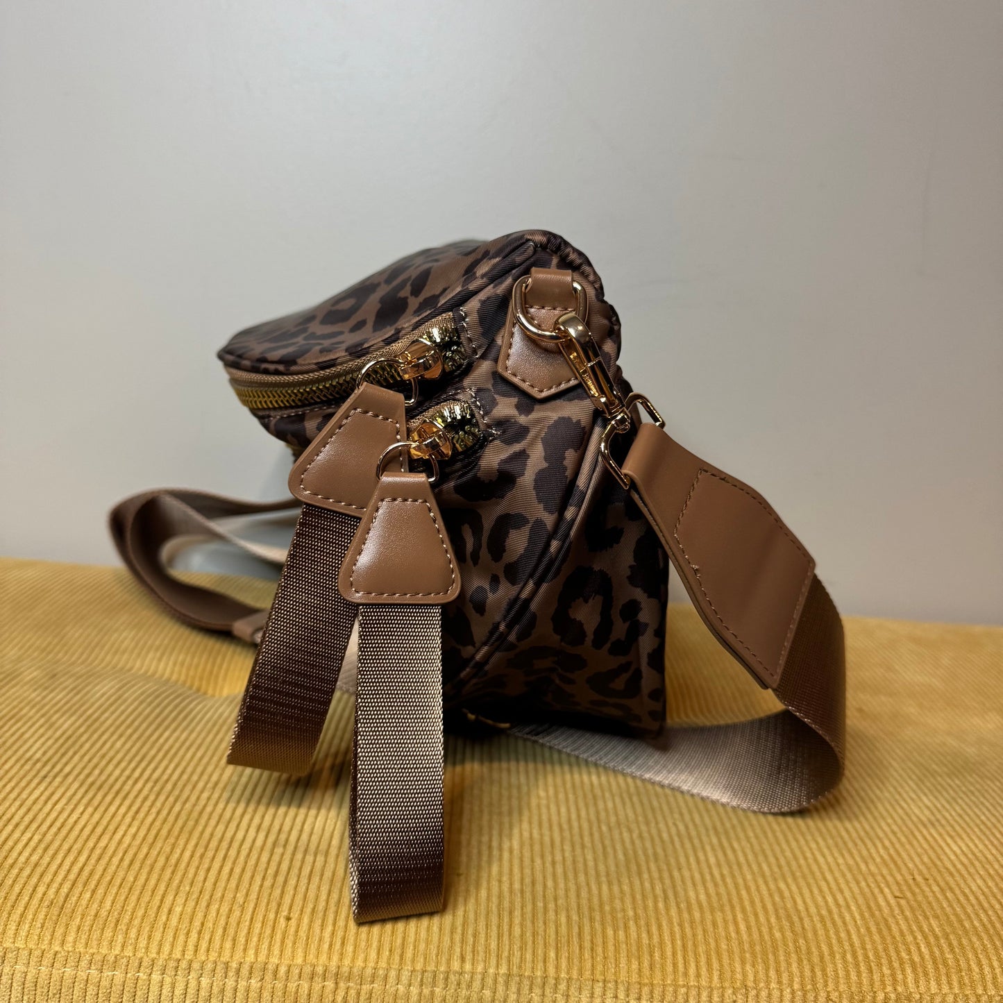 The Roni Nylon Crossbody - Animal Print Chocolate