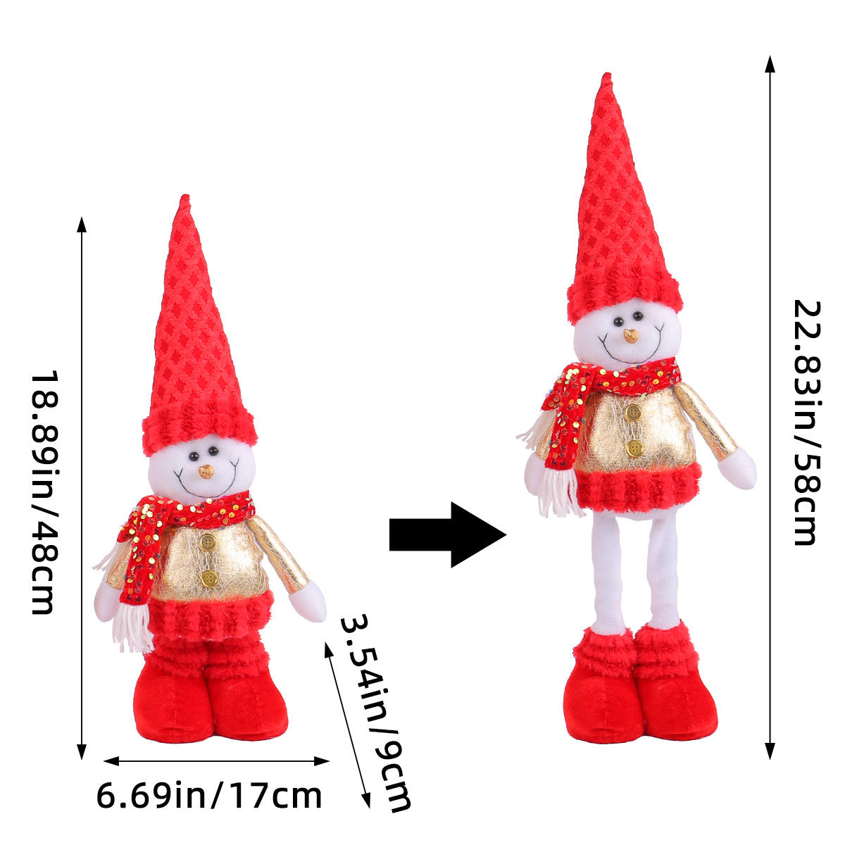 Telescopic Standing Christmas Decor - Red