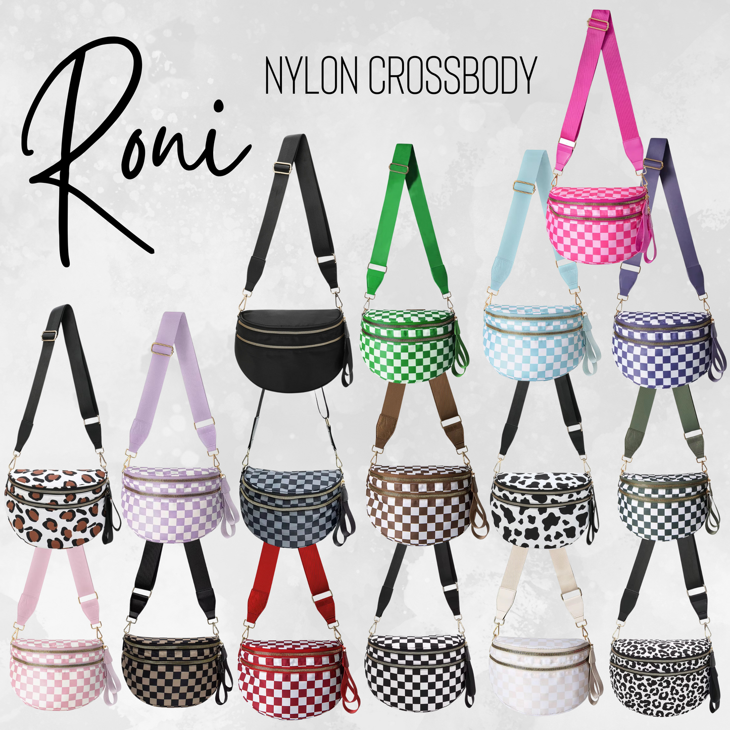The Roni Nylon Crossbody - Cow - PREORDER