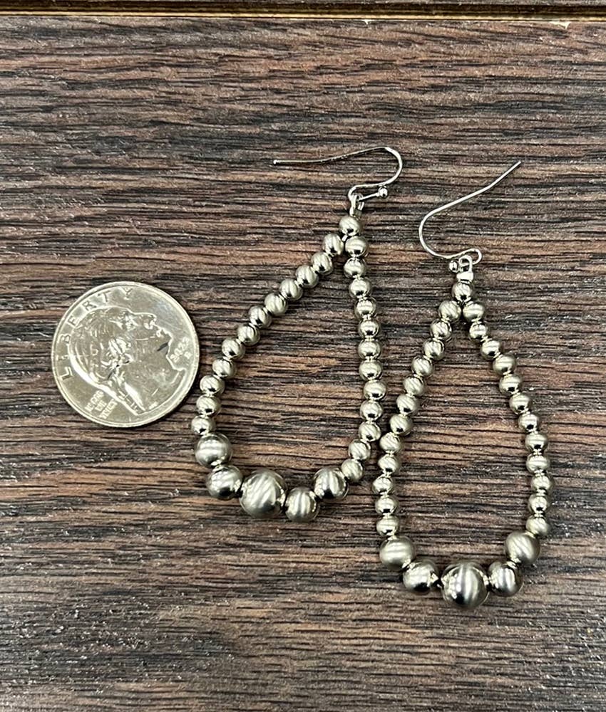 Silver Navajo Bead Earrings