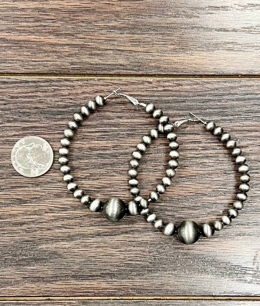 65mm Hoop, Big Navajo Earrings